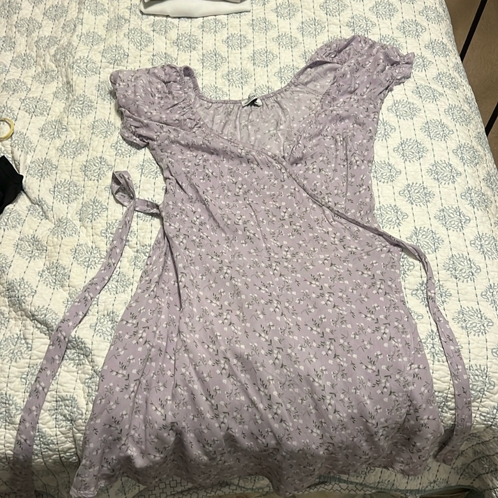 Large floral hollister wrap dress